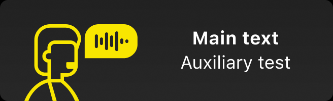 A Rexton Assist card on a dark surface: a yellow illustrated avatar with main text and auxiliary text